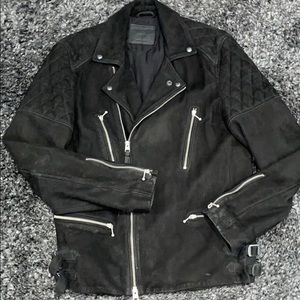 All Saints Suede Quilted Jacket - L